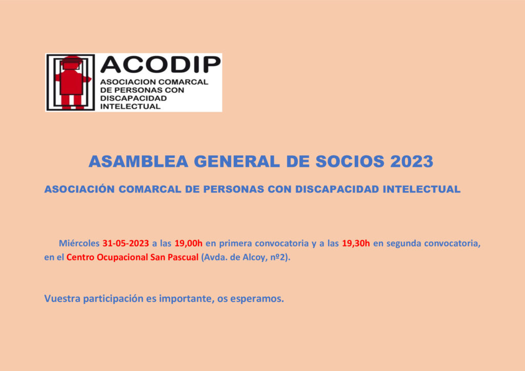 Asamblea General de Socios de Acodip Mayo 2023