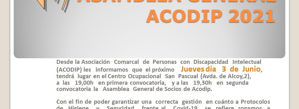 Asamblea General de Socios de Acodip Junio 2021