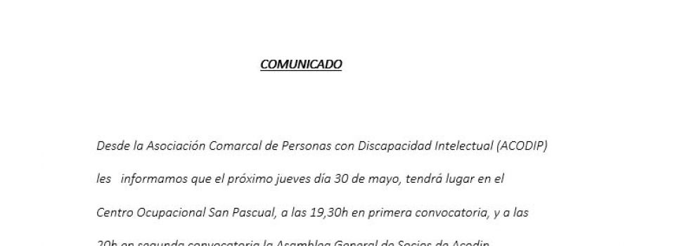Comunicado asamblea general